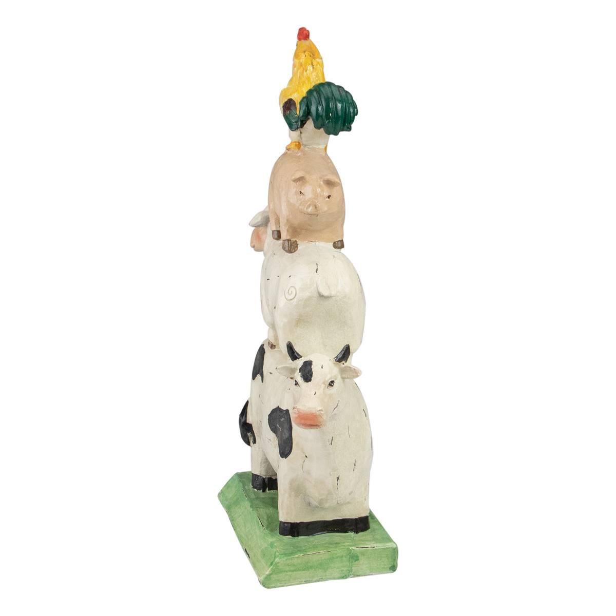 Northlight Seasonal 11.5in. Stacked Farm Animals Garden Statue