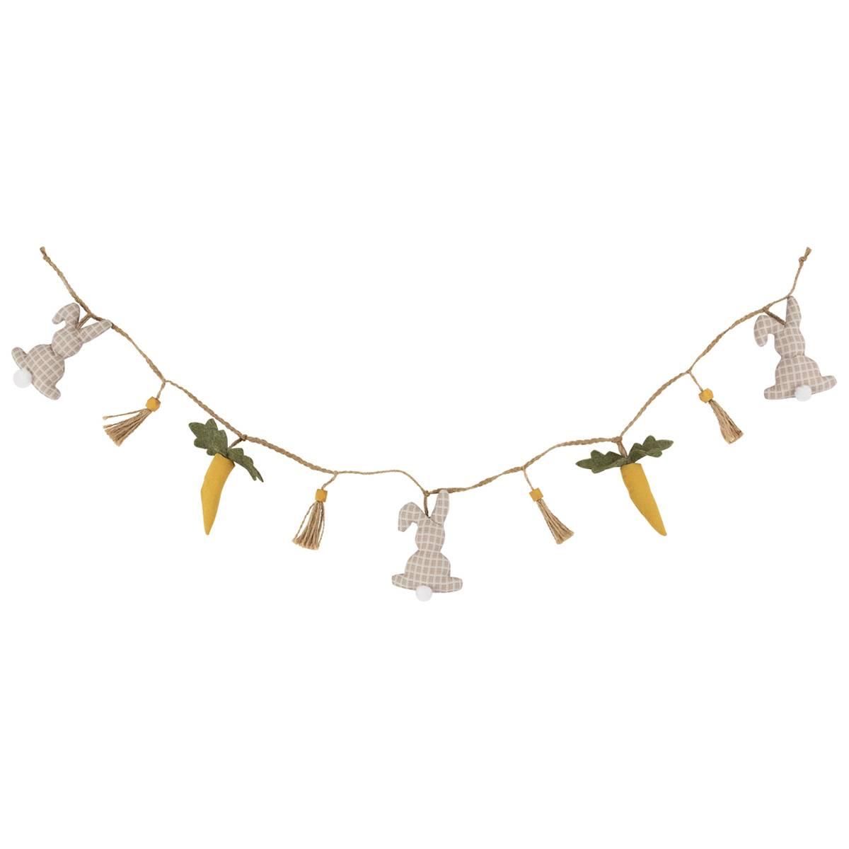 Northlight Seasonal Plush Rabbit and Carrot Twine Easter Garland