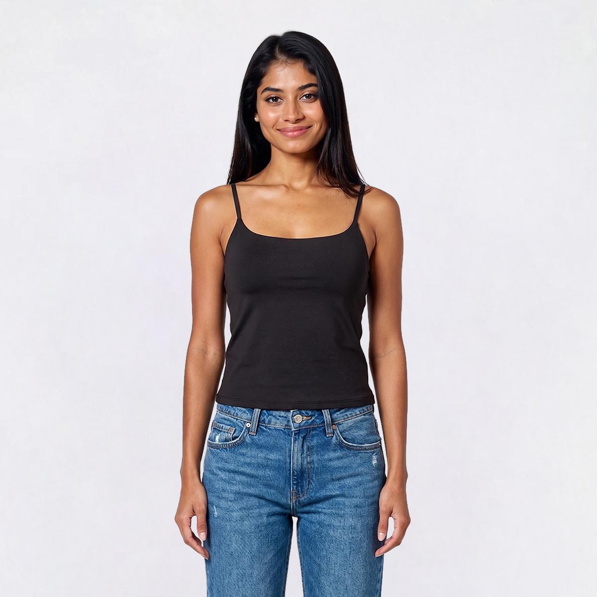 Juniors No Comment Spaghetti Strap Tank Top w/ Mold Cup