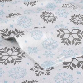 Kathy Ireland 100% Turkish Cotton Flannel Snowflakes Sheet Set