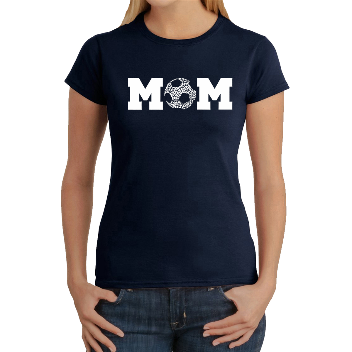 Womens LA Pop Art Soccer Mom - Word Art T-Shirt