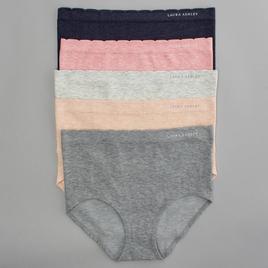 Womens Laura Ashley(R) 5pk. Seamless Rib Brief Panties LS5133-5PKT