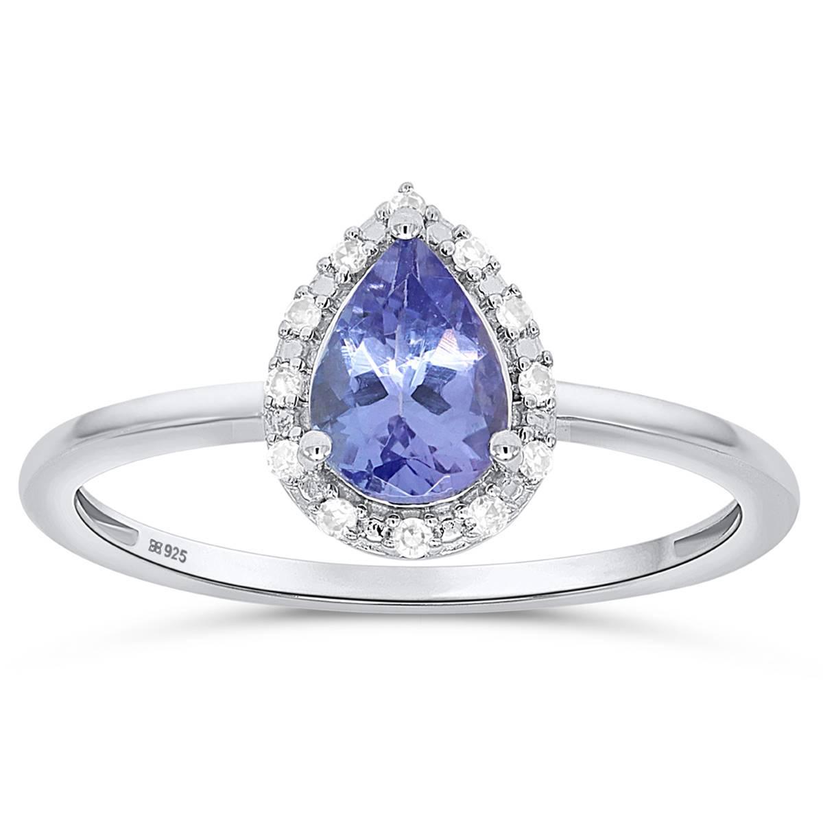 Gemstone Classics(tm) Tanzanite Lab Grown Diamond Accent Ring