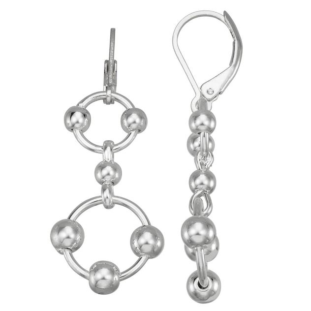Napier Yours Truly Silver-Tone Double Drop Earrings