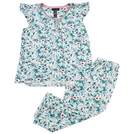 Womens Rene Rofe Flutter Cap Sleeve Rayon Spand Tropical Floral