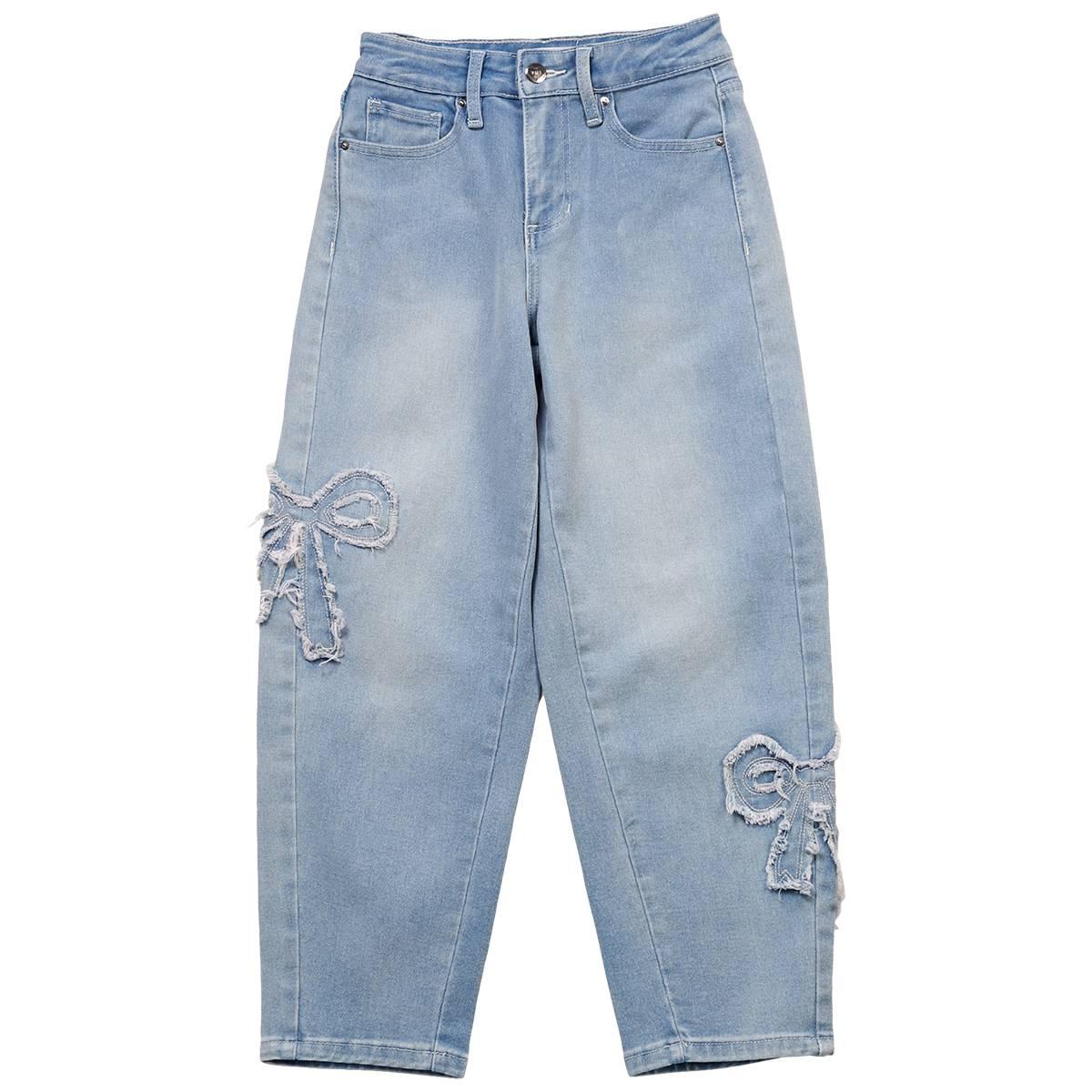 Girls (7-14) YMI® Distressed Bow Barrel Jeans