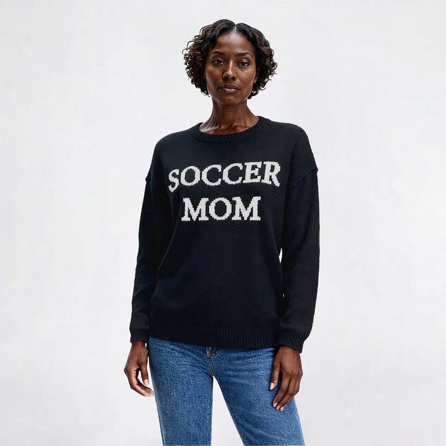 Womens Ninety Clothing Long Sleeve Soccer Mom Sweater