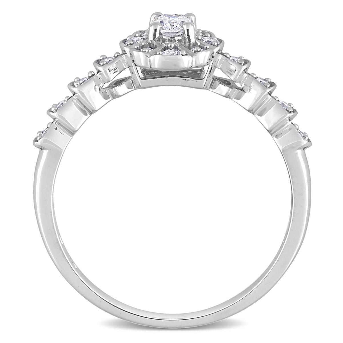 Diamond Classics™ 14kt. White Gold 1/3ctw. Diamond Oval Ring