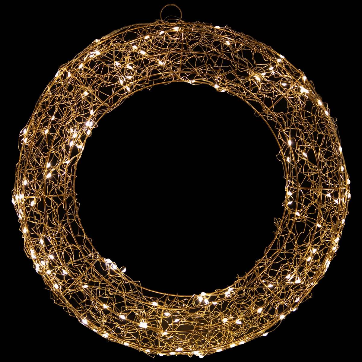 Northlight Seasonal 18in. LED Gold Wire Wreath