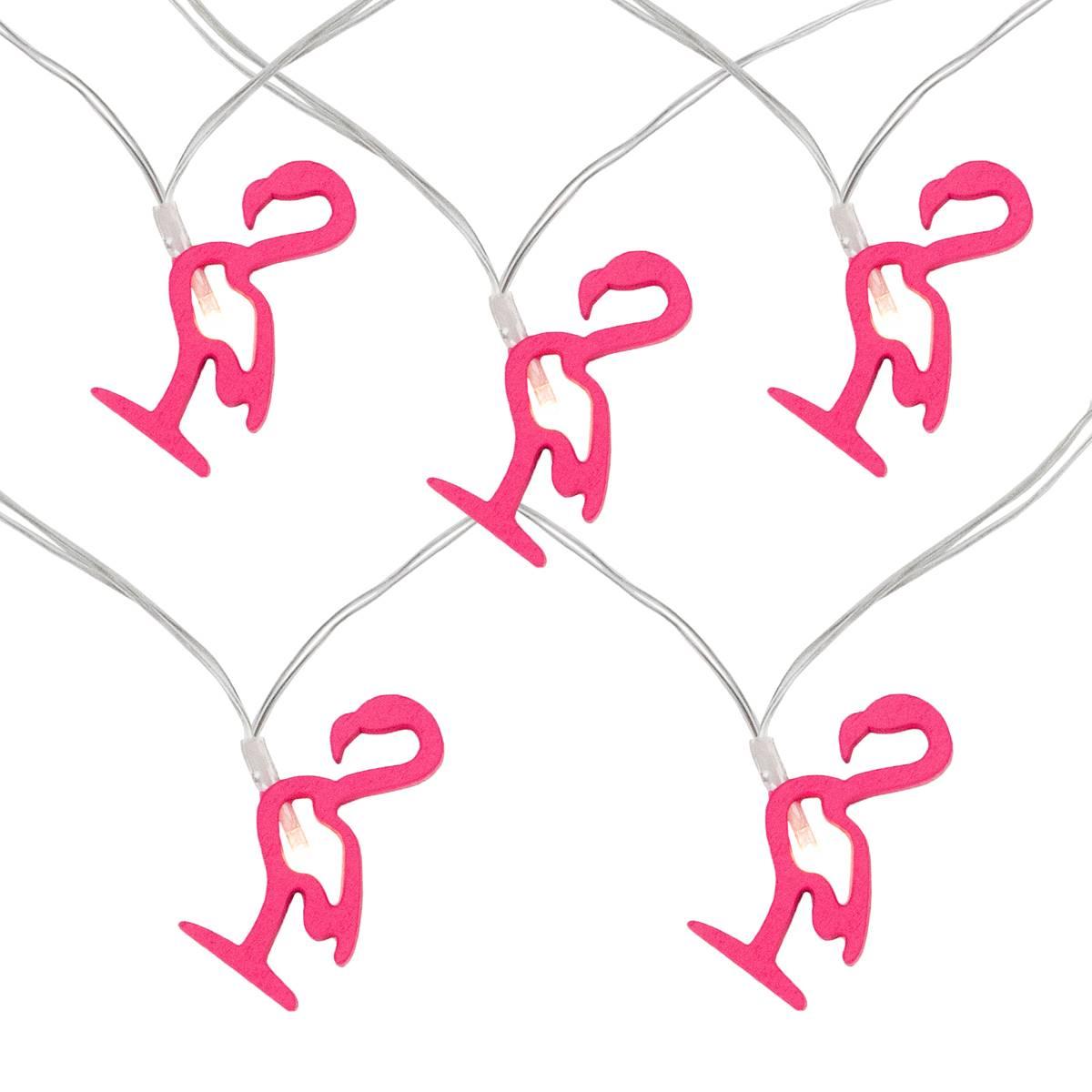 Northlight Seasonal 10-Count LED Pink Flamingo Fairy Lights
