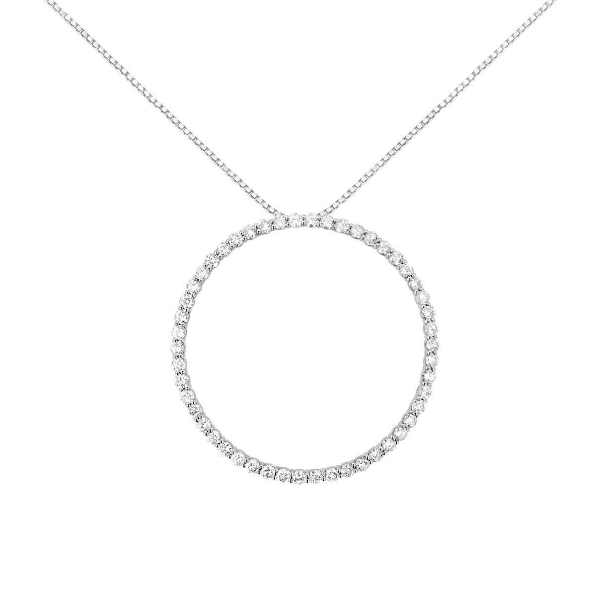 Haus of Brilliance Sterling Silver 4ctw. Diamond Hoop Pendant