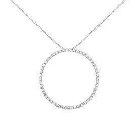 Haus of Brilliance Sterling Silver 4ctw. Diamond Hoop Pendant