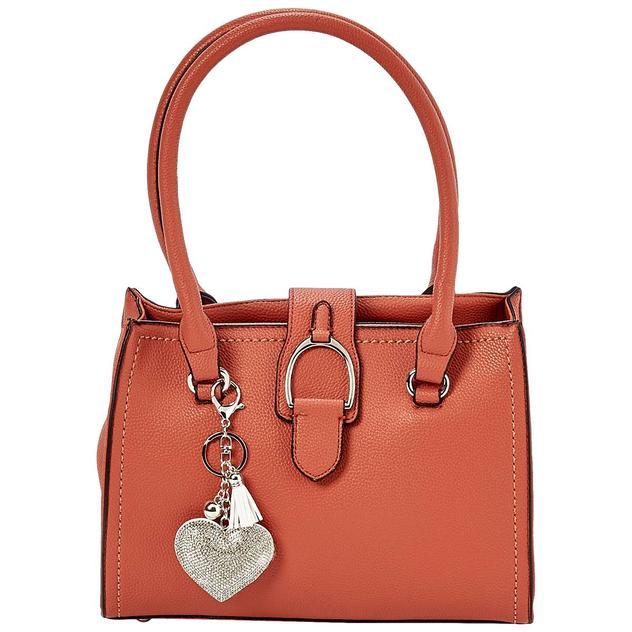 DS Fashion Double Handle Weather Satchel with Heart Charm