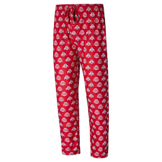 Mens College Concepts Ohio State Record Knit Pajama Pants - Red