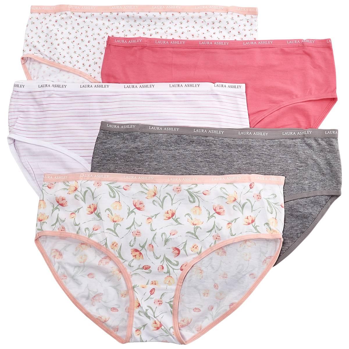 Womens Laura Ashley(R) 5pk. Cotton Bikini Panties LS9540-5PKJX