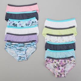 Girls Hanes(R) 12pk. Tagless(R) Fashion Cotton Hipster Underwear