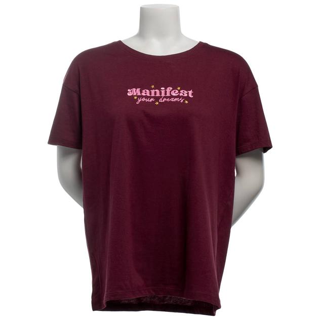 Juniors Attitude Not Included Manifest Your Dream Embroidered Tee