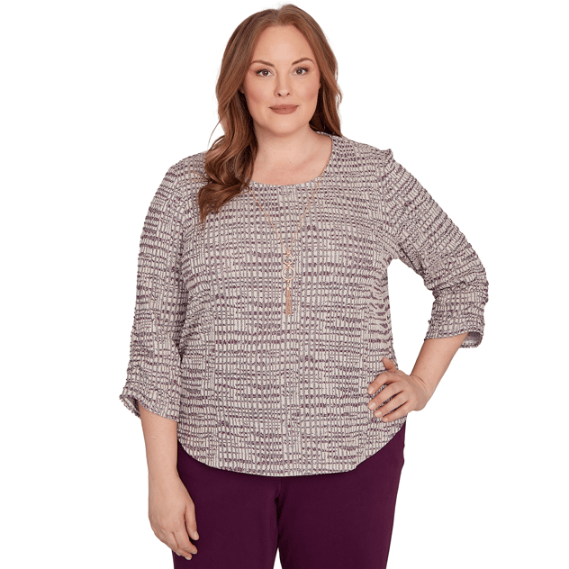 Plus Size Alfred Dunner Urban Legend Shimmer Space Dye Blouse
