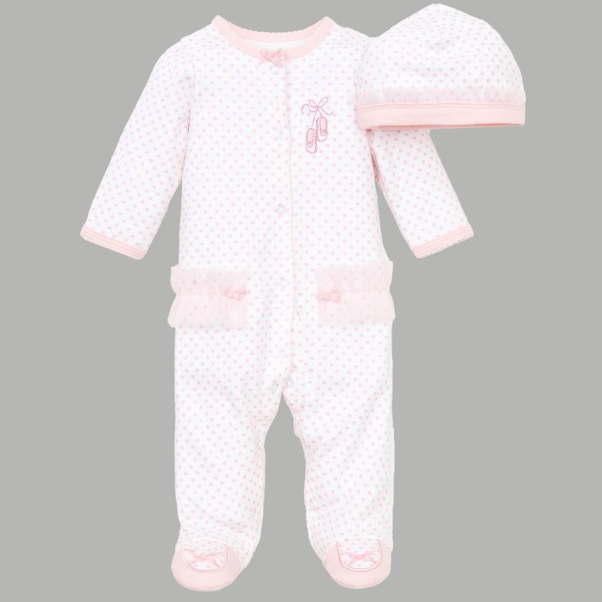Baby Girl (NB-9M) Little Me® Ballerina Footie Sleeper with Hat