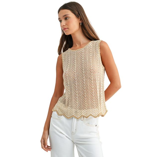 Womens CITY BLUES Open Crochet Sweater Vest