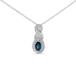 Haus of Brilliance Sterling Silver Blue Sapphire Pendant