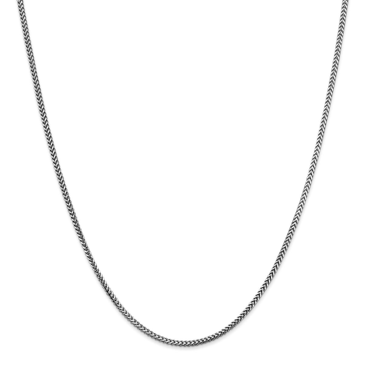 Unisex Gold Classics(tm) 1.5mm. 14k White Gold Solid Franco Necklace