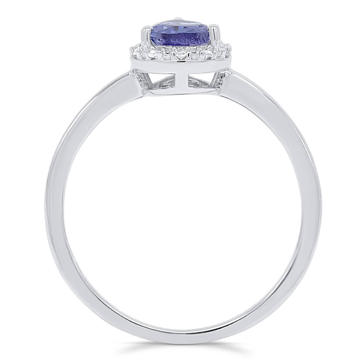 Gemstone Classics™ Pear Tanzanite Lab Grown Diamond Accent Ring
