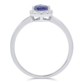 Gemstone Classics™ Pear Tanzanite Lab Grown Diamond Accent Ring