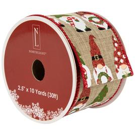 Northlight Seasonal 30ft. Gnome Burlap Christmas Ribbon