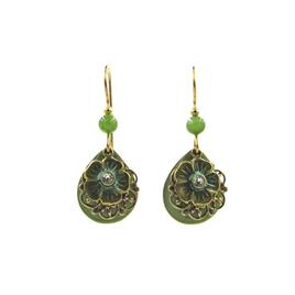 Silver Forest Teardrop with Flower &amp; Filigree Earrings