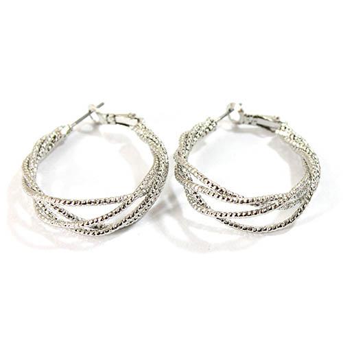 Adrienne Vittadini 4 Row Intertwined Hoop Earrings