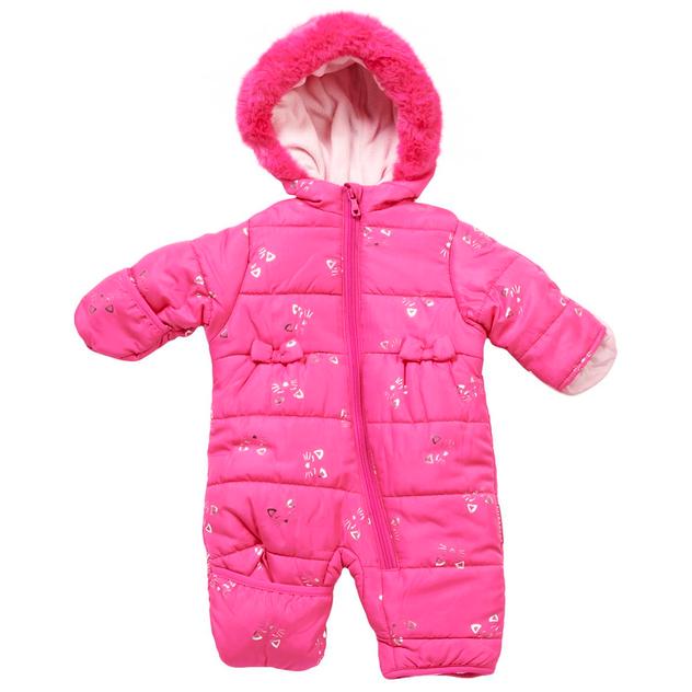 Baby Girl (NB-9M) Wippette® Foil Cat Quilted Snowsuit