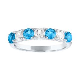 Gemstone Classics(tm) Sterling Silver Topaz/Sapphire Band Ring