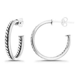 Designs by FMC Polish/Oxidized Twist Hoop Earrings