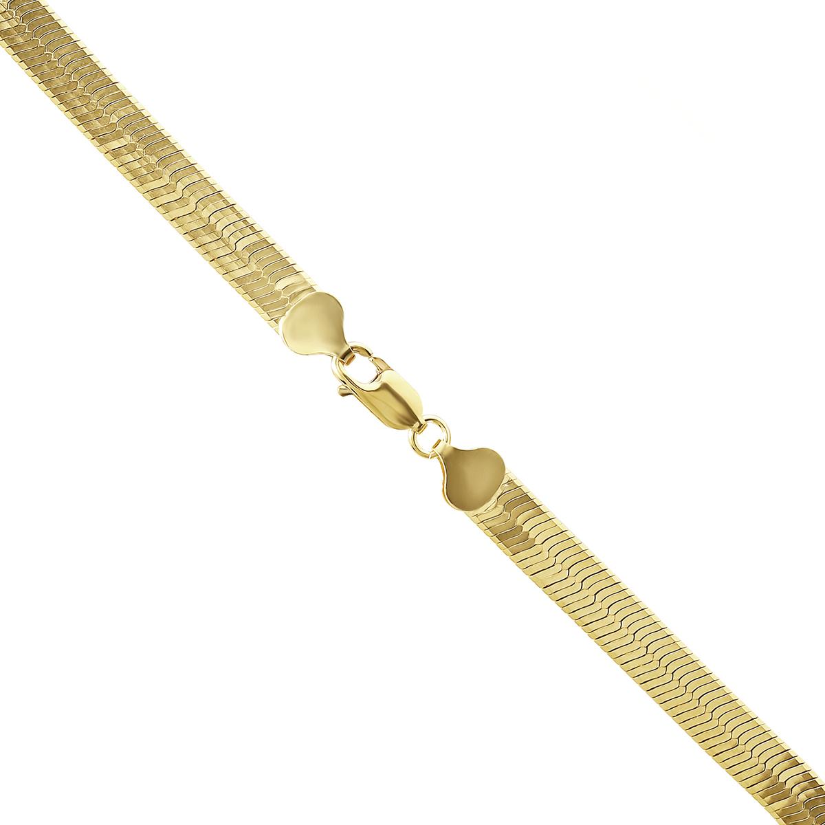 Ellen Tracy Yellow Gold Plated Herringbone Necklace