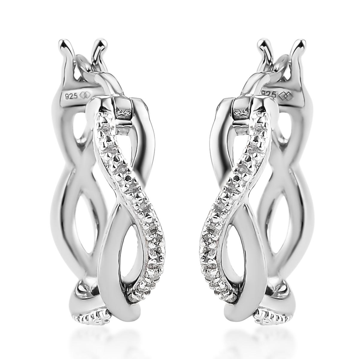 Diamond Classics(tm) Sterling Silver Diamond Hoop Earrings