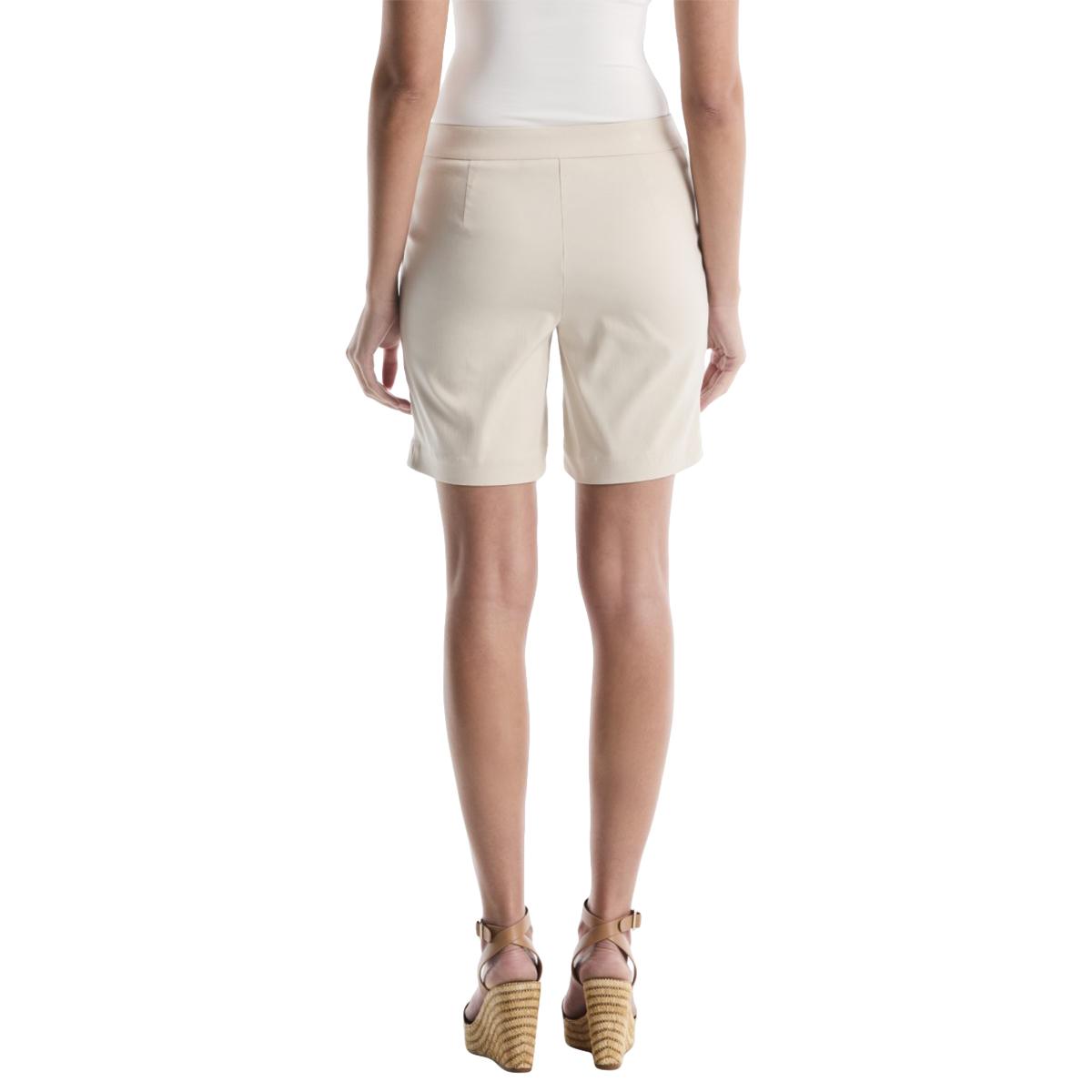 Womens Rafaella® Tab Waist Pintuck Shorts with Faux Pockets