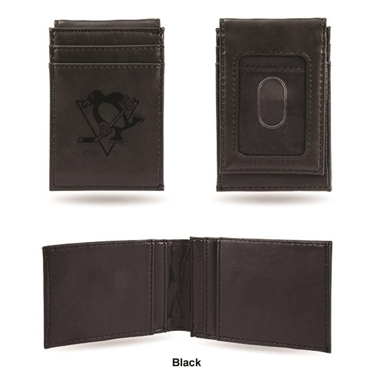 Mens NHL Pittsburgh Penguins Faux Leather Front Pocket Wallet