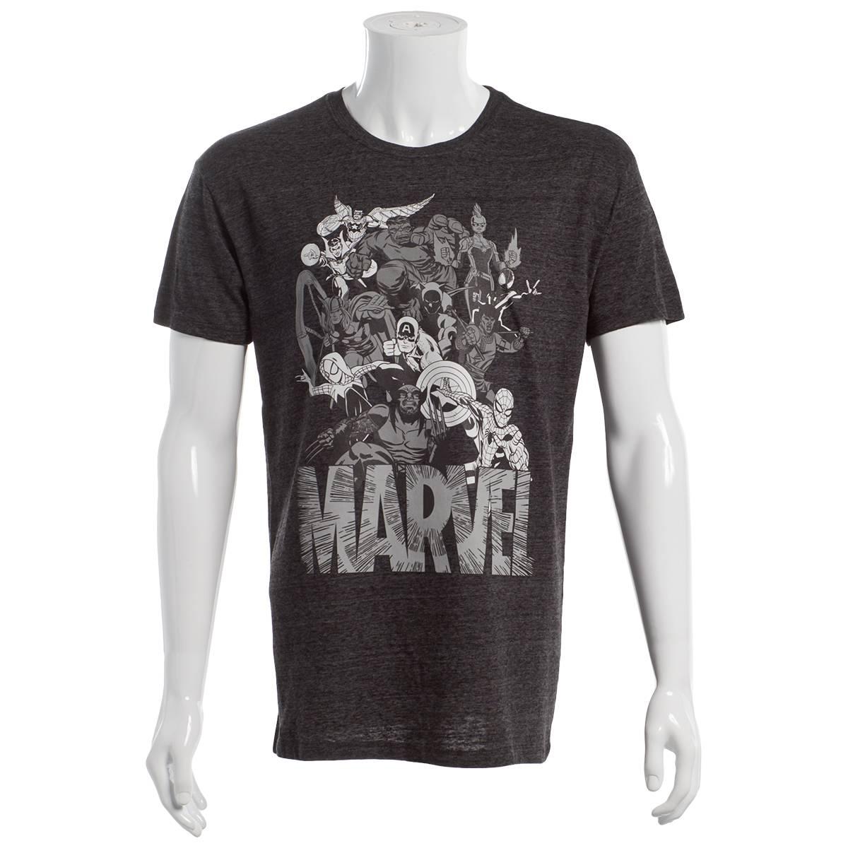Young Mens Marvel Group Short Sleeve Graphic Tee