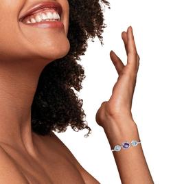 Haus of Brilliance Purple Amethyst & Blue Topaz Bolo Bracelet