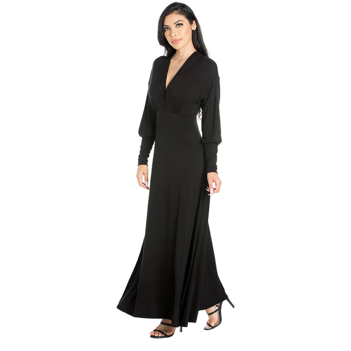 Womens 24/7 Comfort Apparel V-Neck A-Line Dress