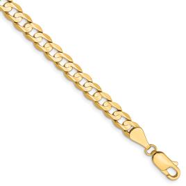 Mens Gold Classics(tm) 5.25mm. 14k Open Concave Curb Chain Bracelet