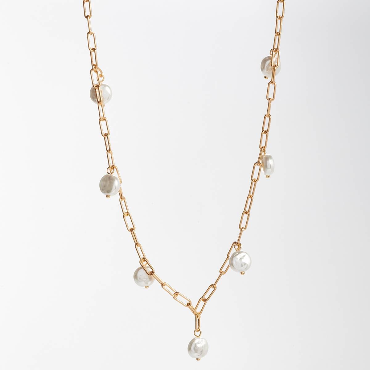 Design Collection Gold-Tone Glass/Pearl Bracelet