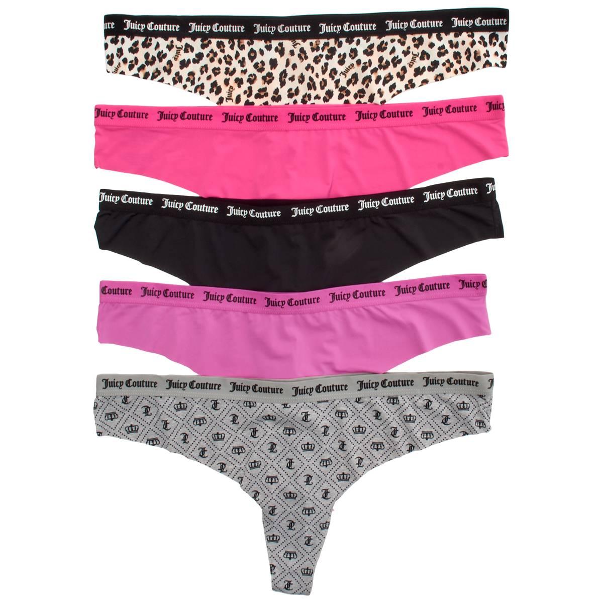 Womens Juicy Couture 5pk. Bonded Micro Thong Panties-JC8239-5PKFE