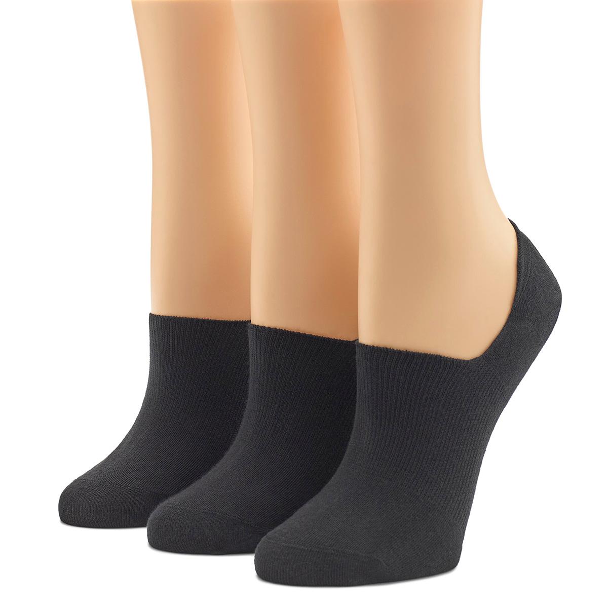 Womens HUE(R) 3pk. Cotton No Show Arch Hug Socks