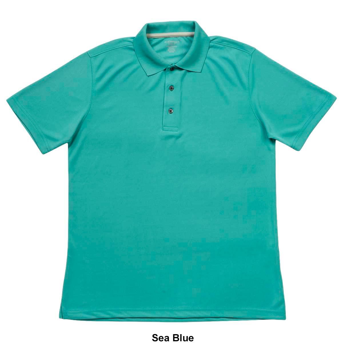 Mens Architect® Solid Mesh Stitch Short Sleeve Golf Polo