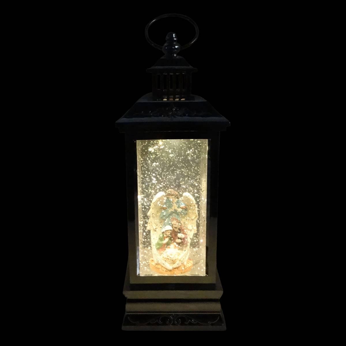 Alpine LED Angel Nativity Lantern Snowglobe
