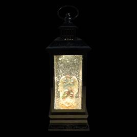 Alpine LED Angel Nativity Lantern Snowglobe