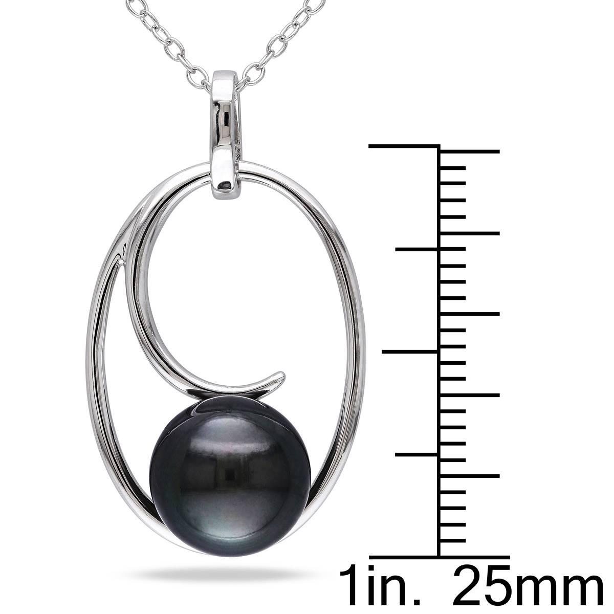 Gemstone Classics™ Black Tahitian Pearl Geometric Pendant