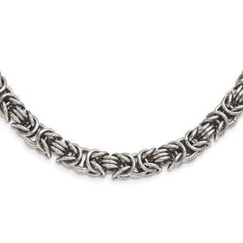 Mens Gentlemen's Classics(tm) Polished Steel Fancy Link Necklace